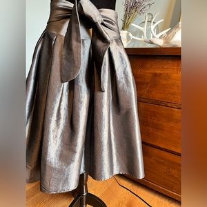 Silver metallic asymmetrical skirt